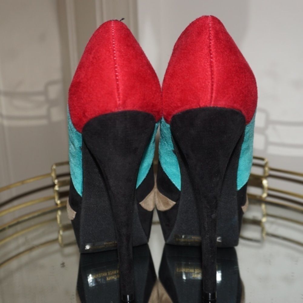 Color block peep toe heels - Picture 3 of 6